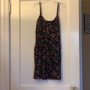 Express size medium black floral mini dress